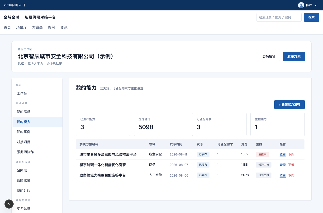 打开我的能力的完整界面截图